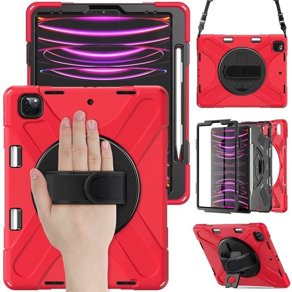 iPad Pro 12,9 tommer (2018) X-formet kombi-cover - rød Red