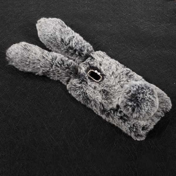 Fluffy Rabbit Samsung Galaxy J5 (2017) skal - Silver/Grå Silvergrå