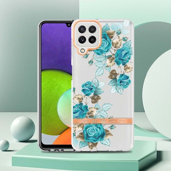 Supertunt och slitstarkt mjukfodral för Samsung Galaxy A22 4G / M32 - Blå Ros Blå