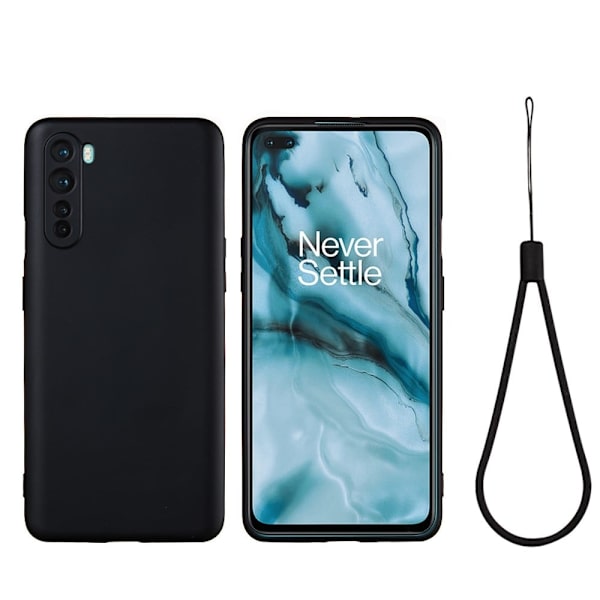 Matte Liquid silikone cover til OnePlus Nord - Sort Black