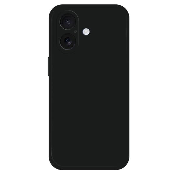 iPhone 16 fleksibelt etui med lige kantbeskyttelse Telefoncover - Sort Black