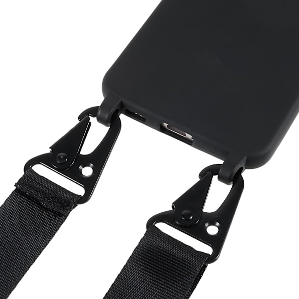 Tyndt TPU-etui med mat finish og justerbar rem til Samsung Galaxy S22 Plus - Sort Black
