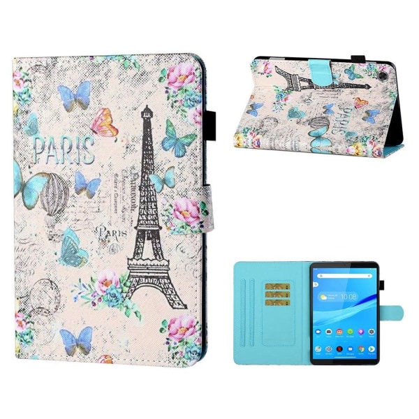 Lenovo Tab M10 FHD Plus patterned leather  flip case - Eiffel To Multicolor