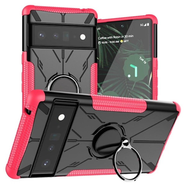 Kickstand-skydd med magnetisk platta för Google Pixel 6 Pro - Ros Rosa