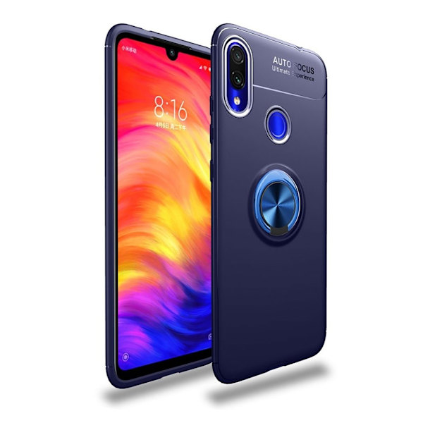 Xiaomi Redmi Note 7 Etui Med Fingerring - Blå Blue
