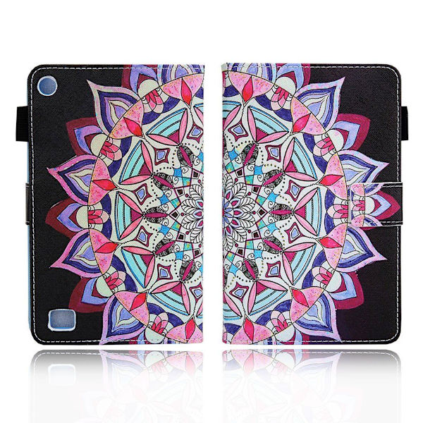 unikt mønster læder flip etui til Amazon Fire 7 (2019) - mandala Multicolor