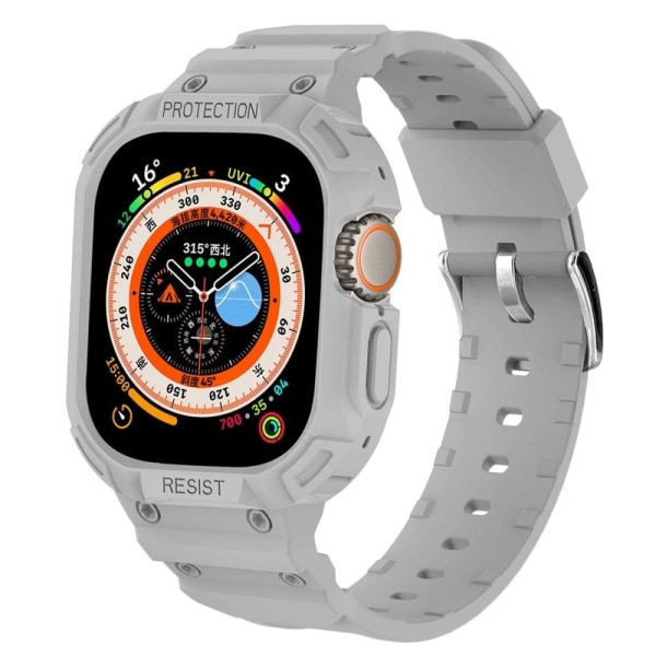 Apple Watch Ultra beskyttende urrem med cover - Lysegrå Silver grey