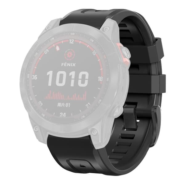 Garmin Fenix 7 klockarmband i silikon med spänne - Svart Svart