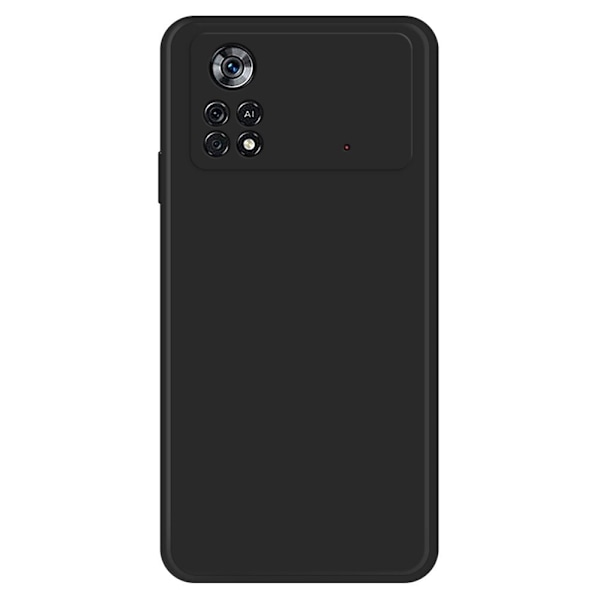 Avfasat gummerat anti-droppskydd för Xiaomi Poco X4 Pro 5G - Svart Svart