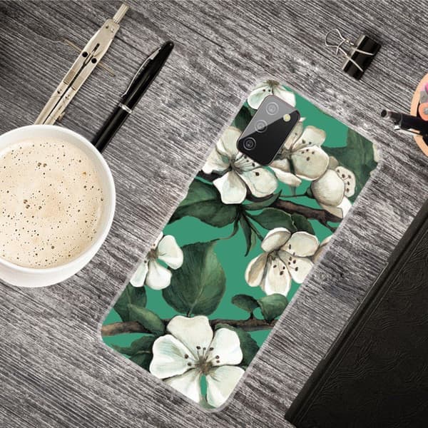 Deco Samsung Galaxy A02s Etui - Hvid blomst White