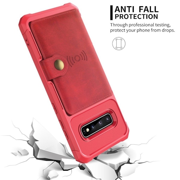 Samsung Galaxy S10 lompakkokotelo - Punainen Red