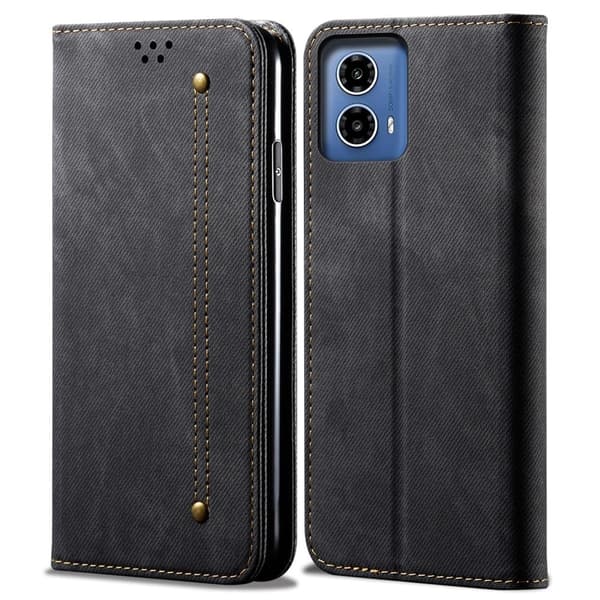 Jeans Motorola Moto G35 flip case - Musta Black