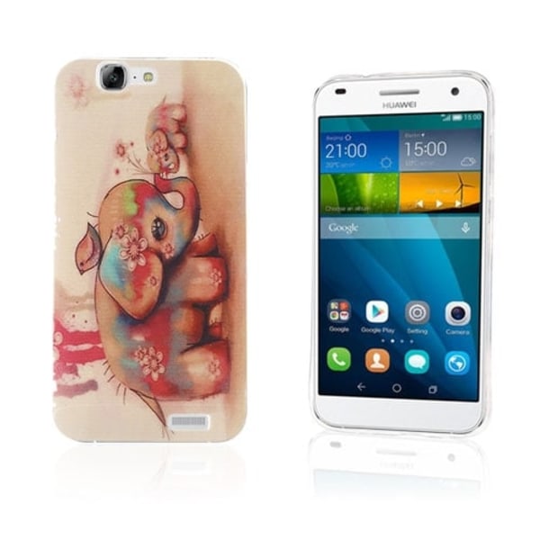 Westergaard Huawei Ascend G7 Deksel - Elefant Og Blomster Multicolor
