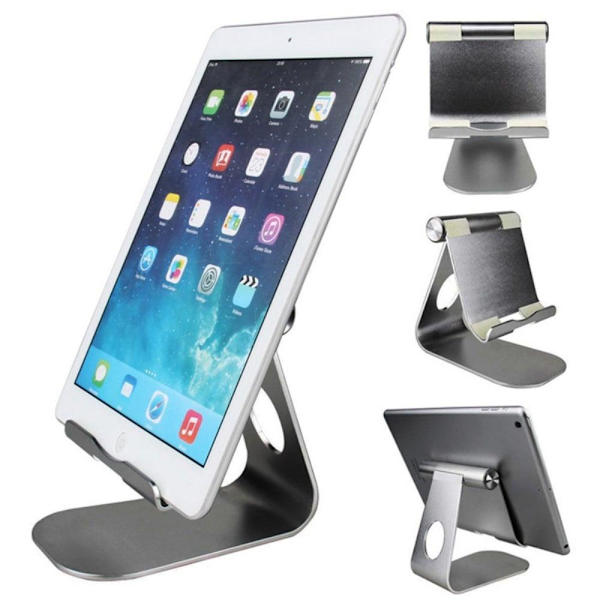 Yleiskäyttöinen kokoontaitettava tablettiteline - Harmaa Silver grey