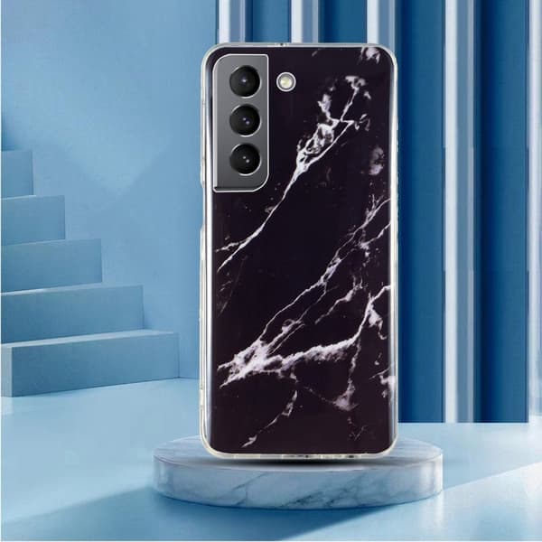 Marble Samsung Galaxy S22 Etui - Svart Black