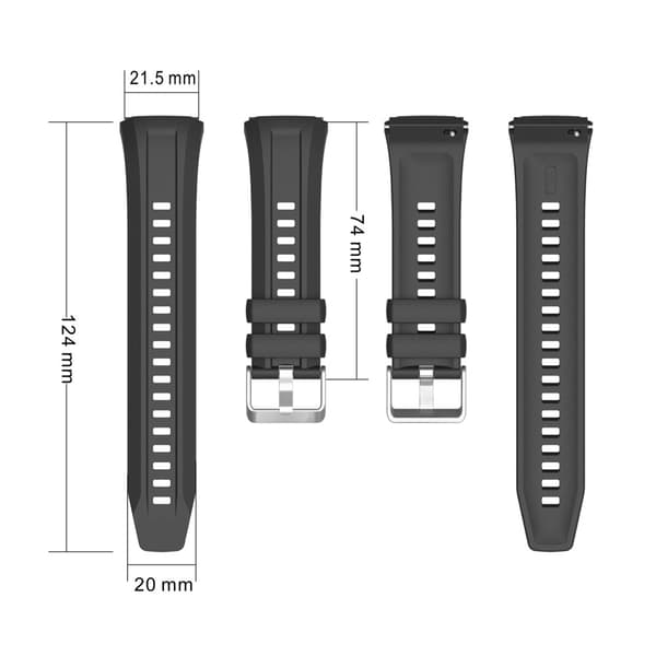 Huawei Watch GT 5 Pro 46mm Silikonklockarmband Justerbart armband med silverspänne - Vit Vit