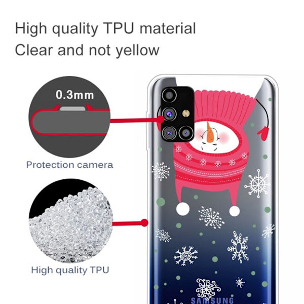 Juleveske til Samsung Galaxy M51 - Snøfnugg Red
