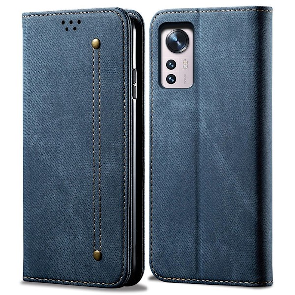 Jeans Xiaomi 12X / Xiaomi 12 flip etui - Blå Blue
