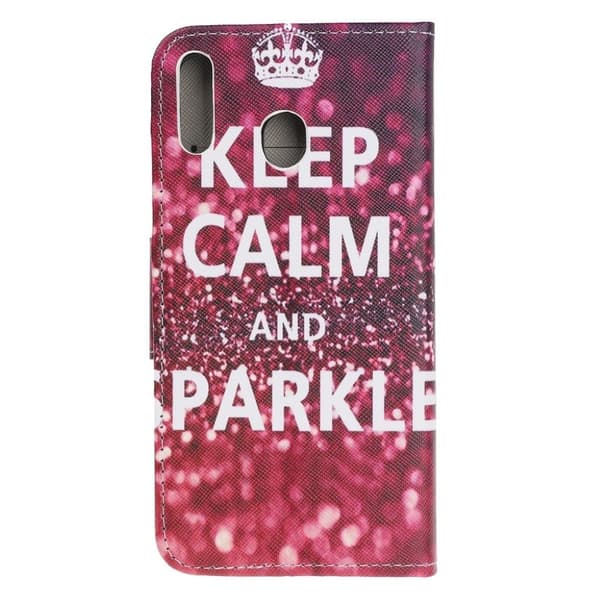 Samsung Galaxy A40 Kryss Tekstur Læretui - Keep Calm Og Sparkle Multicolor