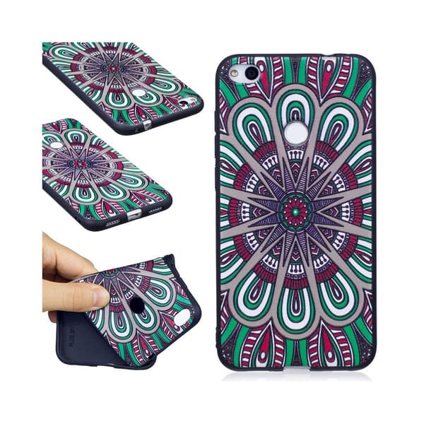 Huawei Honor 8 Lite Pregede Matt TPU Etui - Abstrakt Blomst Mønster Multicolor