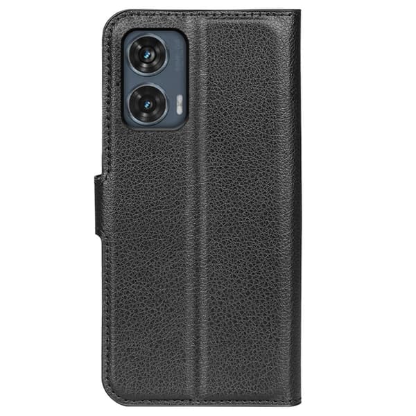 Klassisk Motorola Edge 50 Fusion flip etui - Sort Black
