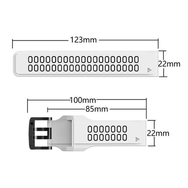 Garmin Fenix 7X / 6X / 5X klockarmband i silikon - Vit / Svart Vit
