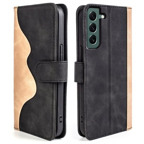 To-farvet Samsung Galaxy S23 Plus læderetui - Sort Black