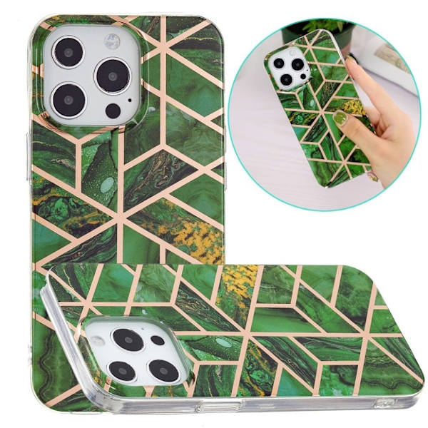 Marmormotiv iPhone 13 Pro Max skal - Grön Romb Grön