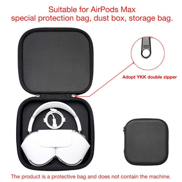 Airpods Max förvaringsfodral som är lätt att bära med sig Svart