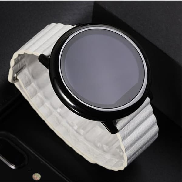 Samsung Gear S3 Classic / Frontier / Huawei Watch GT / klockarmband i äkta läder - Vit Vit