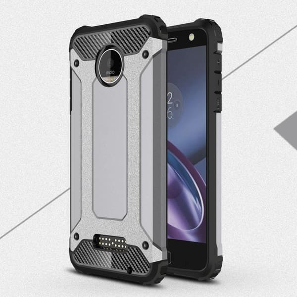 Motorola Moto Z Force Stilfuldt hybridcover - Grå Silver grey