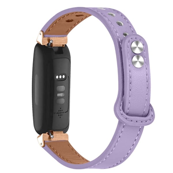 Fitbit Inspire 2 / Ace 2 urrem i okselæder med stik i rosaguld - Lyselilla Purple