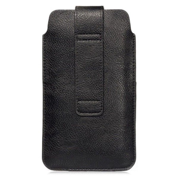 Universal litchi texture leather waist bag - Black Size: L Black