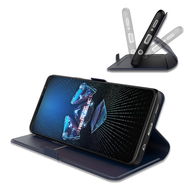 Sileä ja ohut premium-PU-nahkakotelo Asus Zenfone 8 - Sininen Blue