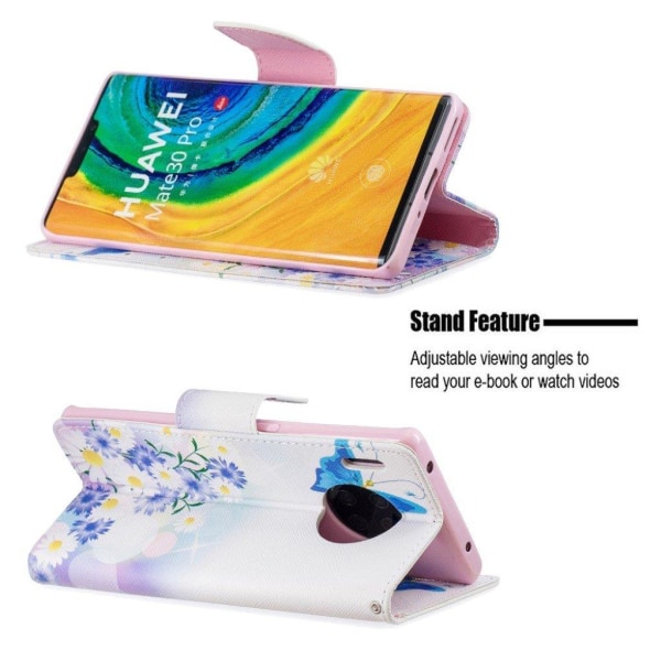 Wonderland Huawei Mate 30 Pro flip kotelot - Siniset Perhoset Blue