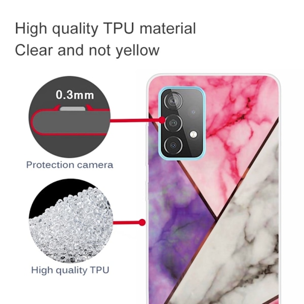 Marmormotiv Samsung Galaxy A23 skal - Lila / Rosa / Vit / Grön multifärg