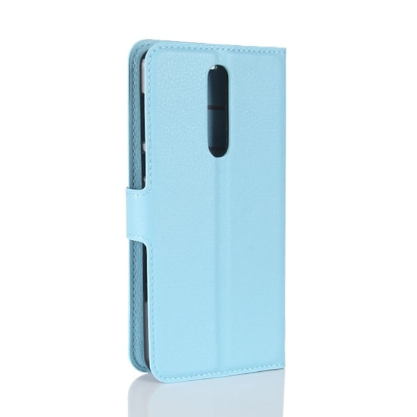 Nokia 8 Litchi skind læder etui - Blå Blue