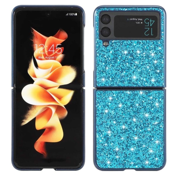 Glitter Samsung Galaxy Z Flip4 Etui - Blå Blue