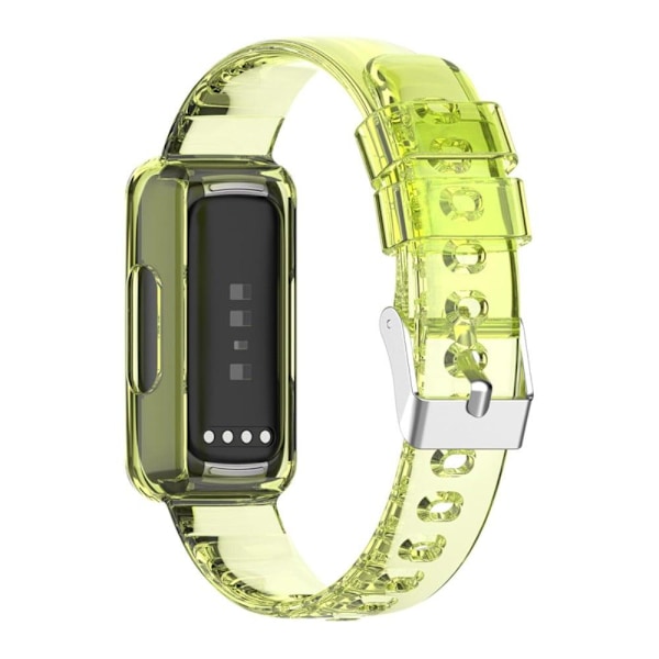 Fitbit Inspire 3 silikonikellon hihna ja suojus - Läpinäkyvä Keltainen Yellow