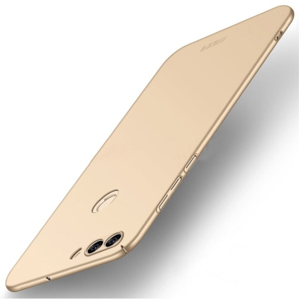 MOFI Huawei P Smart mobiletui i plastik med meget kompakt design samt matteret overfalde - Guld Gold