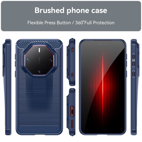 Carbon Flex Huawei Mate 60 RS Ultimate Design skal - Blå Blå