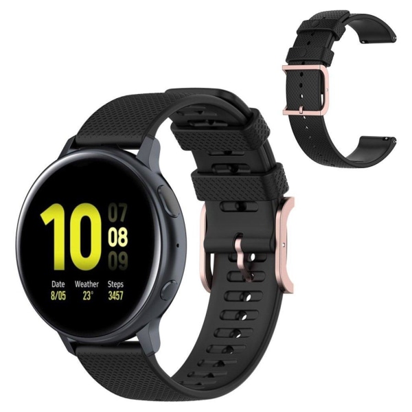 Silicone watch band for Samsung Galaxy Watch 3 (41mm) / Active - Black Svart