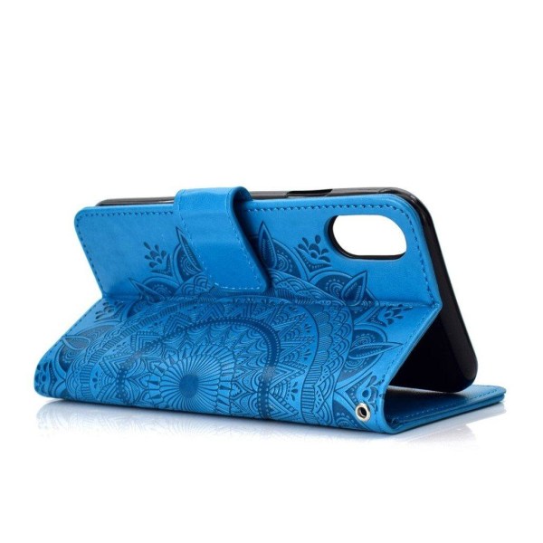 IPhone 9 mobilfodral syntetläder silikon stående plånbok drömfån Blå