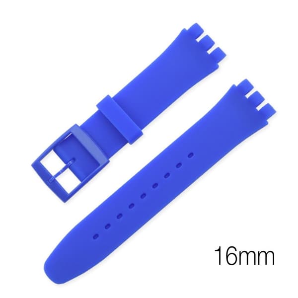 16mm simple silicone watch band - Dark Blue Blå