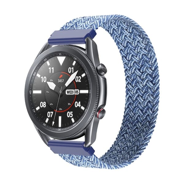 Samsung Galaxy Watch 3 (45 mm) elastisk nylon-urrem - Metallisk Blå Størrelse: Xl Blue