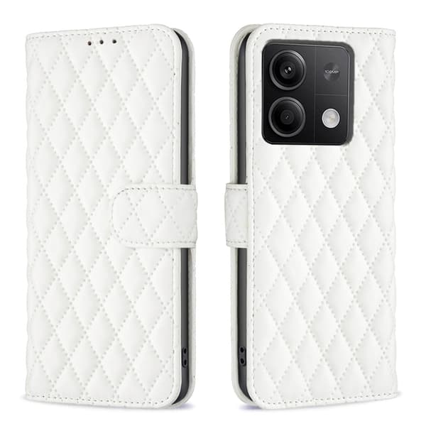 Matt Xiaomi Redmi Note 13 5G  fodral med rombmönster - Vit Vit