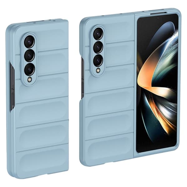 Mjukt greppformat Samsung Galaxy Z Fold3 5G skal - Blå Blå