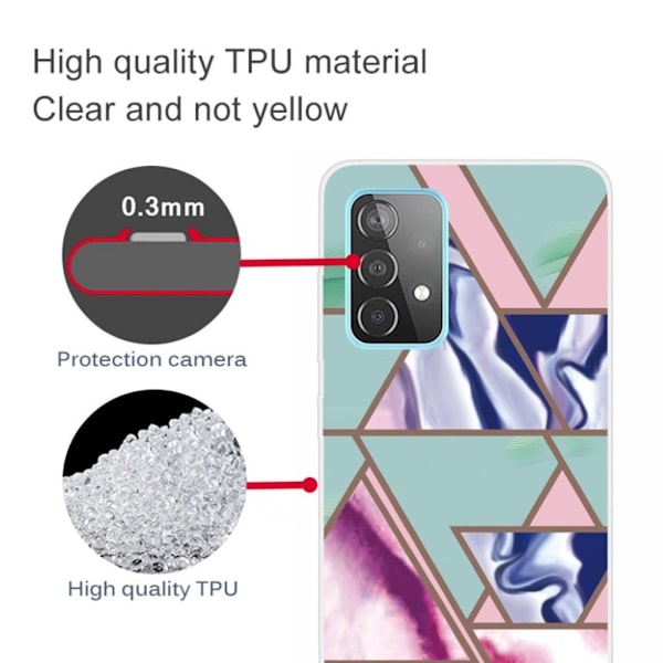 Marble Samsung Galaxy A72 5G Etui - Triangle Blitz Pattern Multicolor