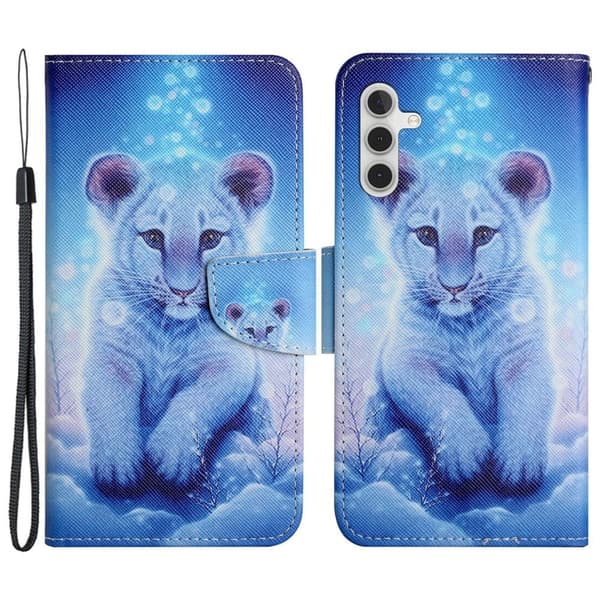Wonderland Samsung Galaxy A55 flip etui - Leopard Blue