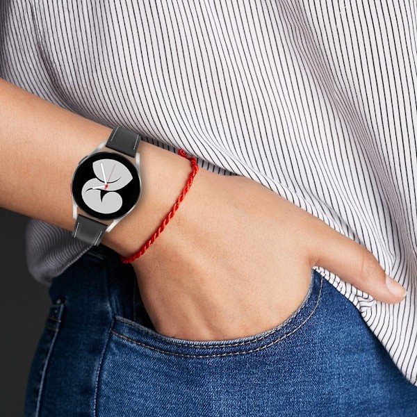 20mm Universal enkelt klockarmband i äkta läder - Svart Svart